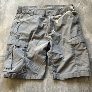 Carhartt Rugged Flex Relaxed Fit Canvas Work Shorts Gray Mens Size 38 Y2k Huntin